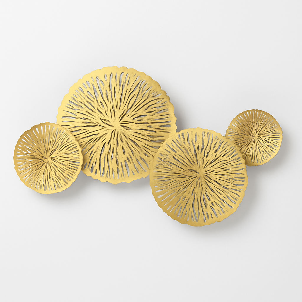 Applique murale design LED avec plusieurs disques doré ou cuivré style fleurs - vue 6 sur 6