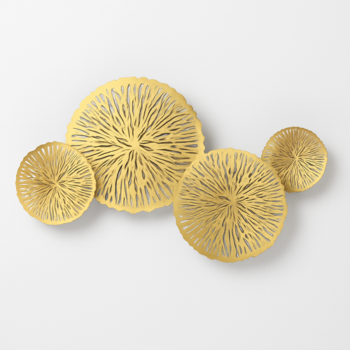Applique murale design LED avec plusieurs disques doré ou cuivré style fleurs - vue 6 sur 6