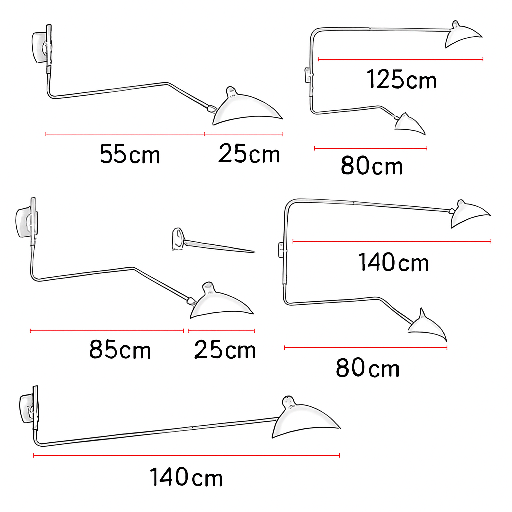 Applique murale design LED dirigeable style retro Swing - vue 13 sur 13