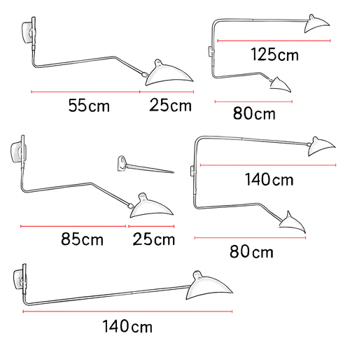 Applique murale design LED dirigeable style retro Swing - vue 14 sur 13