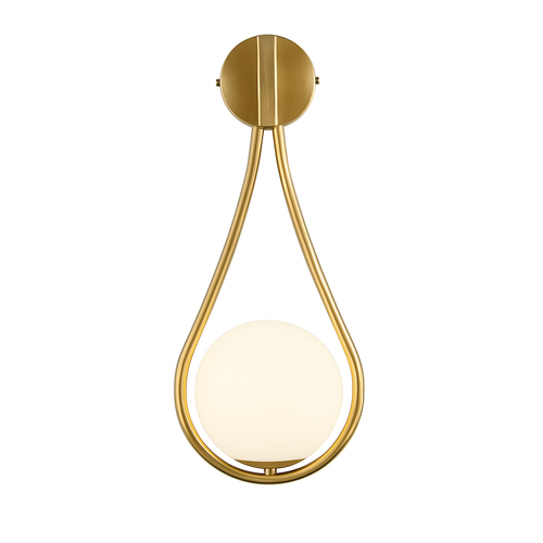 Applique murale design à LED dorée avec boule en verre blanc Shadow - vue 9 sur 8