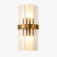 Applique murale design à LED dorée avec verre cristal en cascade Luxury