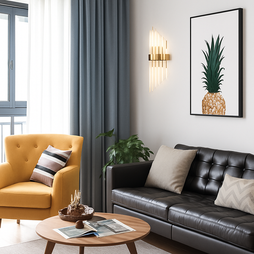 Applique murale design à LED dorée avec verre cristal en cascade Luxury - vue 4 sur 7