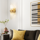 Applique murale design à LED dorée avec verre cristal en cascade Luxury