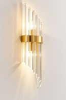 Applique murale design à LED dorée avec verre cristal en cascade Luxury