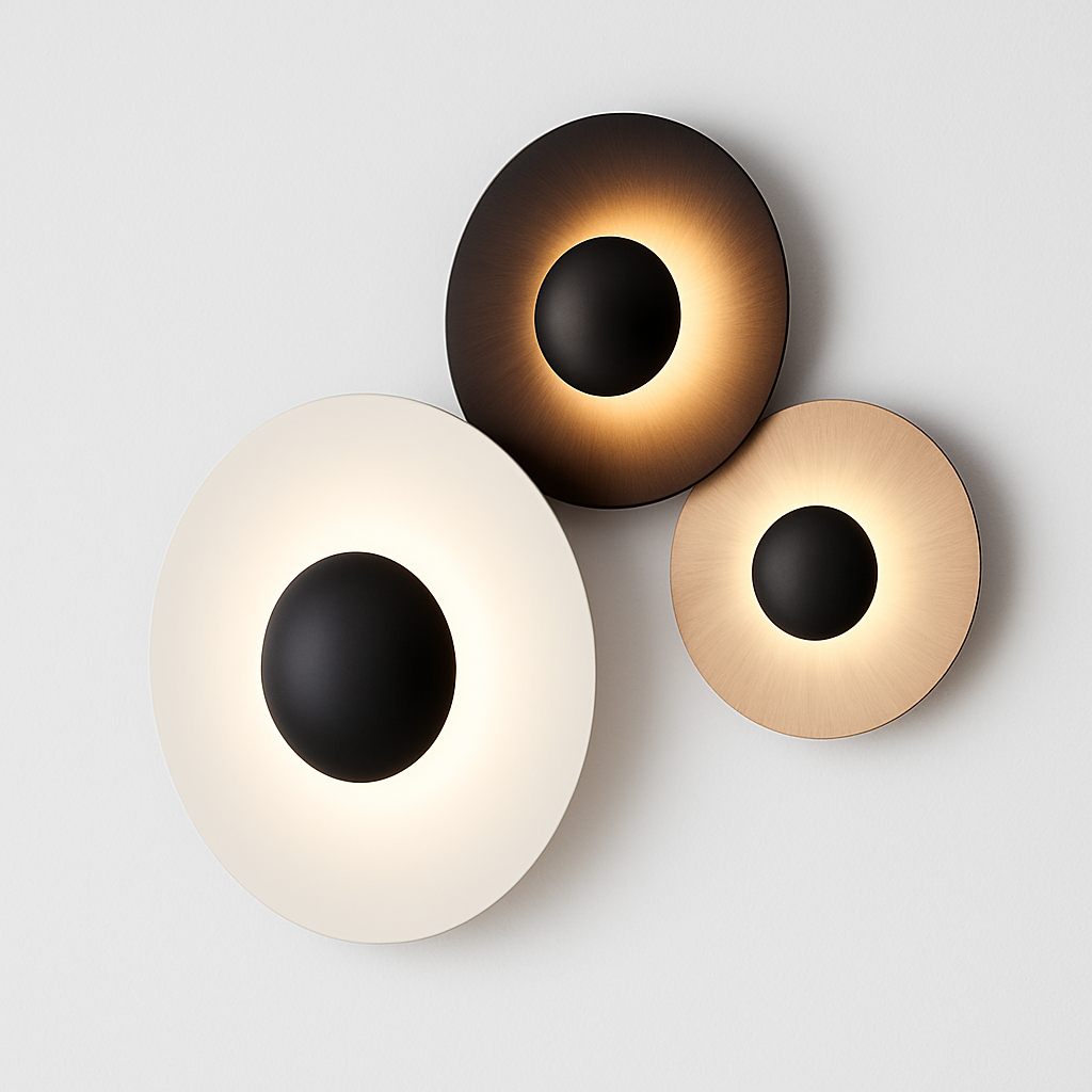 Applique murale design LED en forme de disque style shiny - vue 3 sur 11