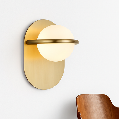 Applique murale design LED en métal doré Loopi - vue 2 sur 6