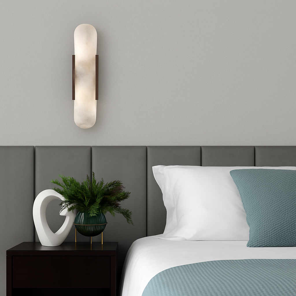 Applique murale design LED en marbre arrondi style Shining - vue 2 sur 8