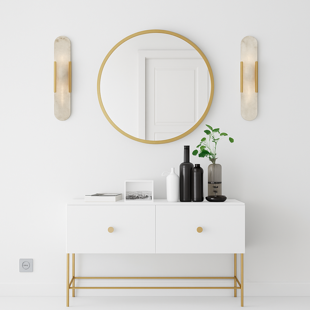 Applique murale design LED en marbre arrondi style Shining - vue 4 sur 8