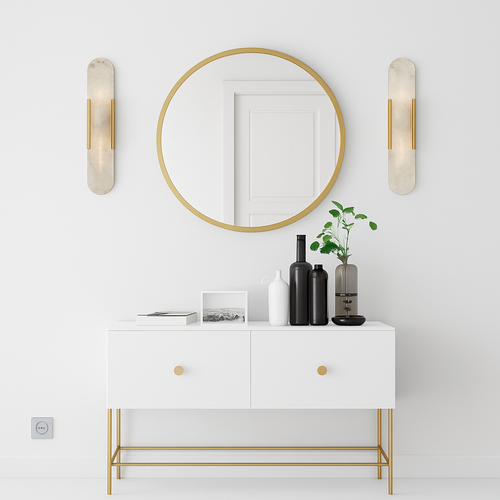 Applique murale design LED en marbre arrondi style Shining - vue 4 sur 8