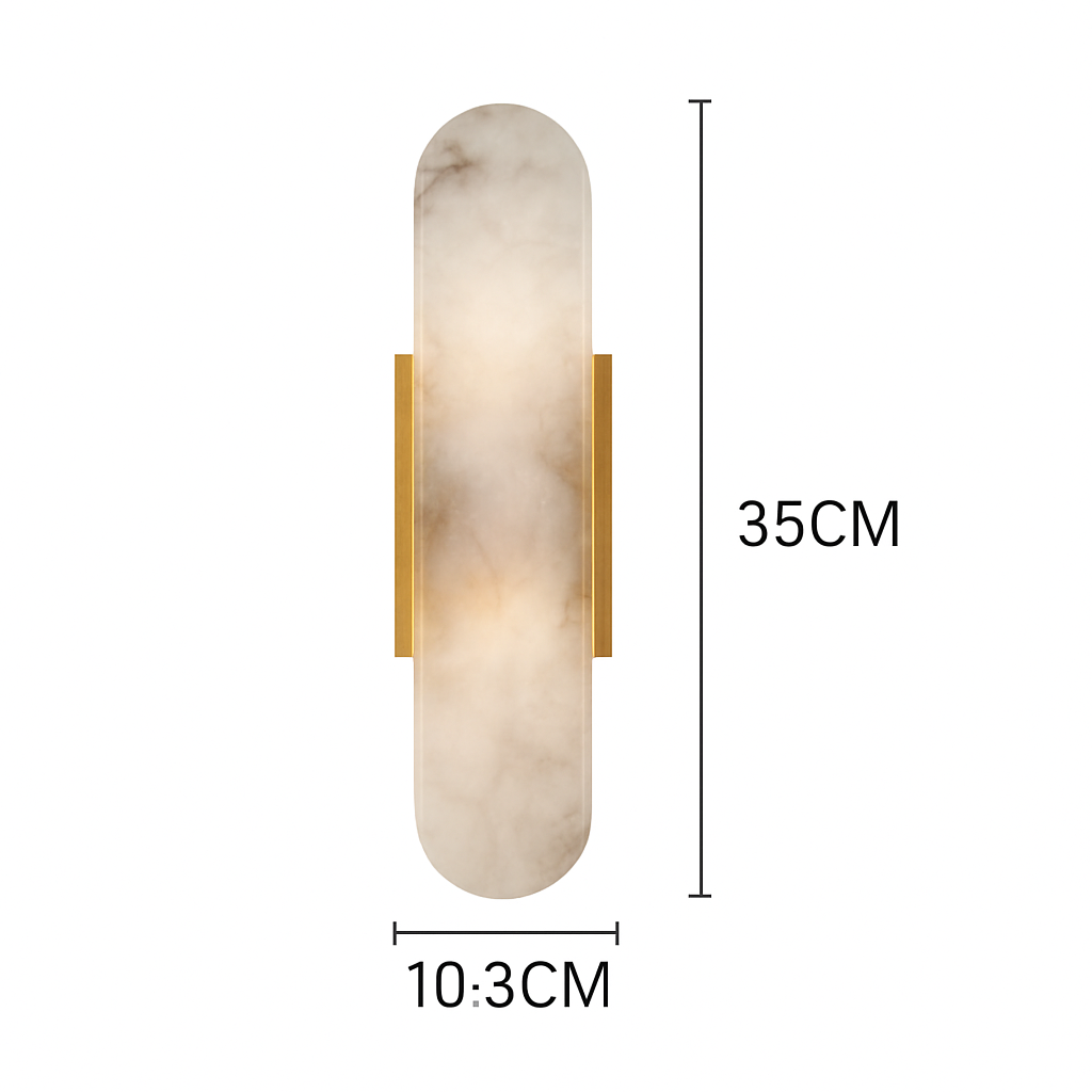 Applique murale design LED en marbre arrondi style Shining - vue 5 sur 8