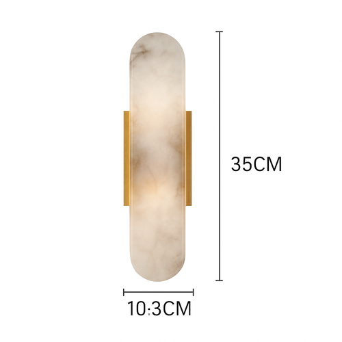 Applique murale design LED en marbre arrondi style Shining - vue 5 sur 8