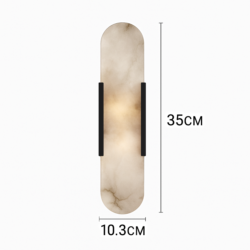 Applique murale design LED en marbre arrondi style Shining - vue 6 sur 8
