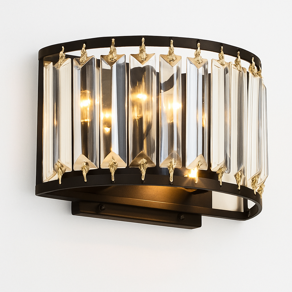 Applique murale design LED en verre cristal style rétro - vue 3 sur 6