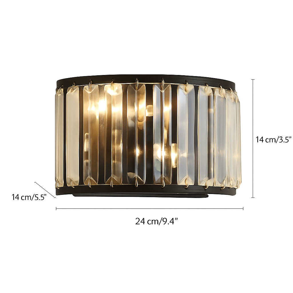 Applique murale design LED en verre cristal style rétro - vue 4 sur 6