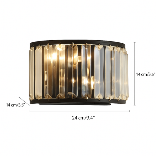 Applique murale design LED en verre cristal style rétro - vue 4 sur 6