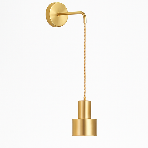 Applique murale dorée avec lampe suspendue - vue 4 sur 6