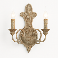Applique murale à double tête en fer antique style français