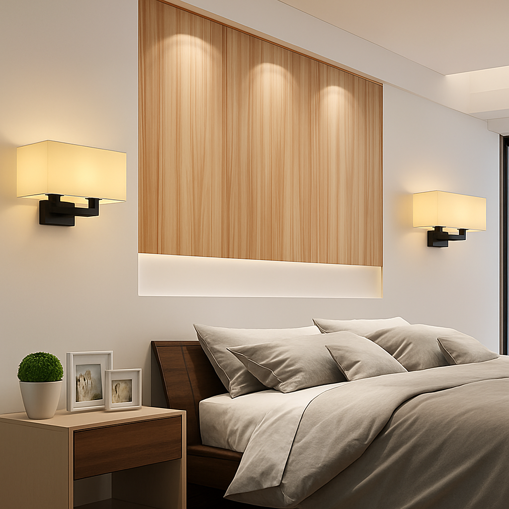 applique murale double tête en tissu style nordique moderne - vue 4 sur 10
