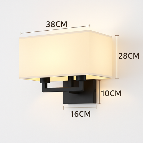 applique murale double tête en tissu style nordique moderne - vue 8 sur 10