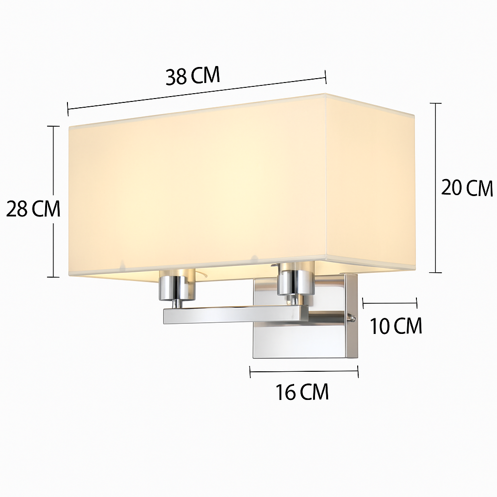 applique murale double tête en tissu style nordique moderne - vue 9 sur 10