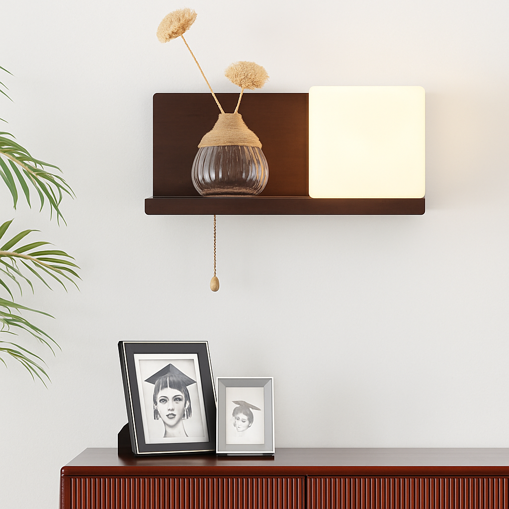 applique murale en bois avec ampoule led pour intérieur - vue 4 sur 12