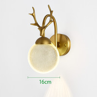 applique murale en bois de cerf abat-jour en cristal de luxe pour villa