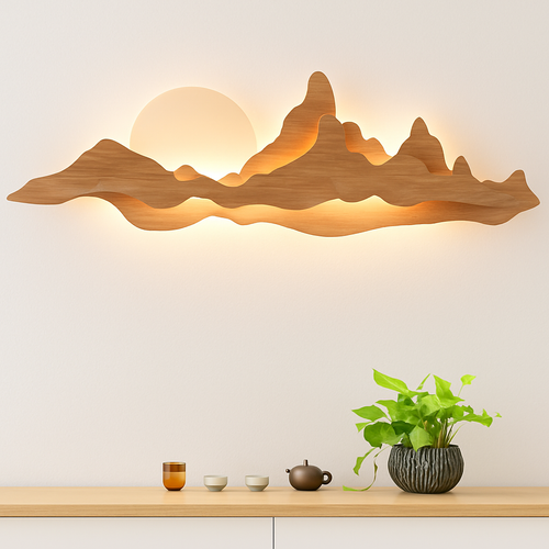 applique murale en bois design moderne pour intérieur lumineux - vue 2 sur 12