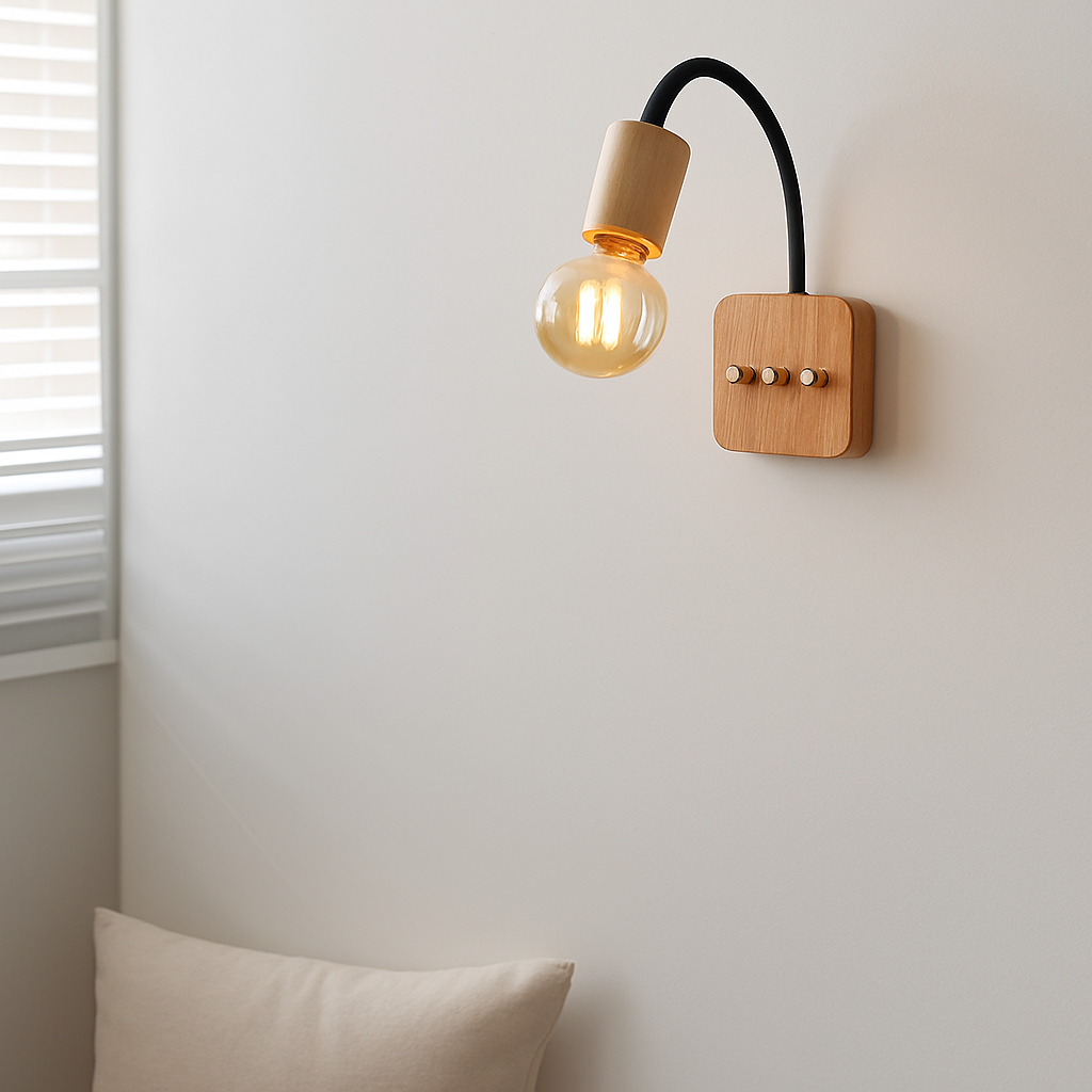 applique murale en bois japonais design nordique pour décoration intérieure - vue 4 sur 8