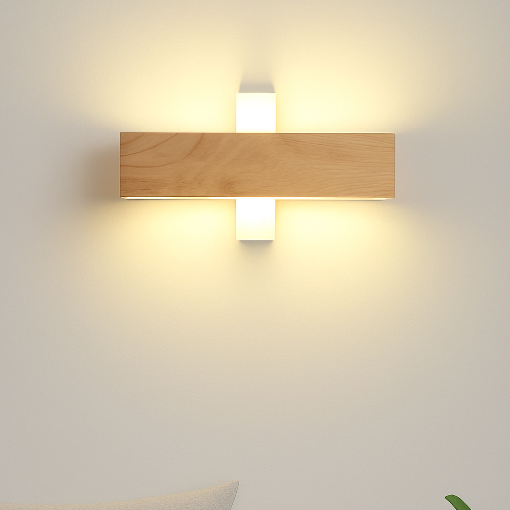 applique murale en bois massif pour éclairage intérieur décoratif - vue 4 sur 9