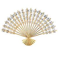 applique murale en cristal design éventail acier inoxydable pour intérieur