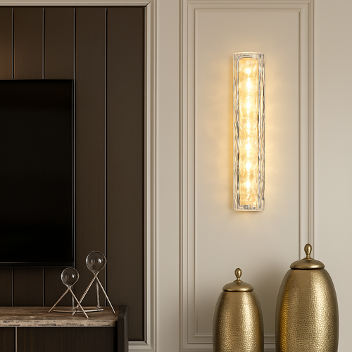 applique murale en cuivre design minimaliste avec lumière en cristal - vue 6 sur 8