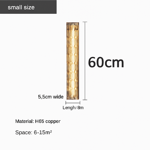 applique murale en cuivre design minimaliste avec lumière en cristal - vue 9 sur 8