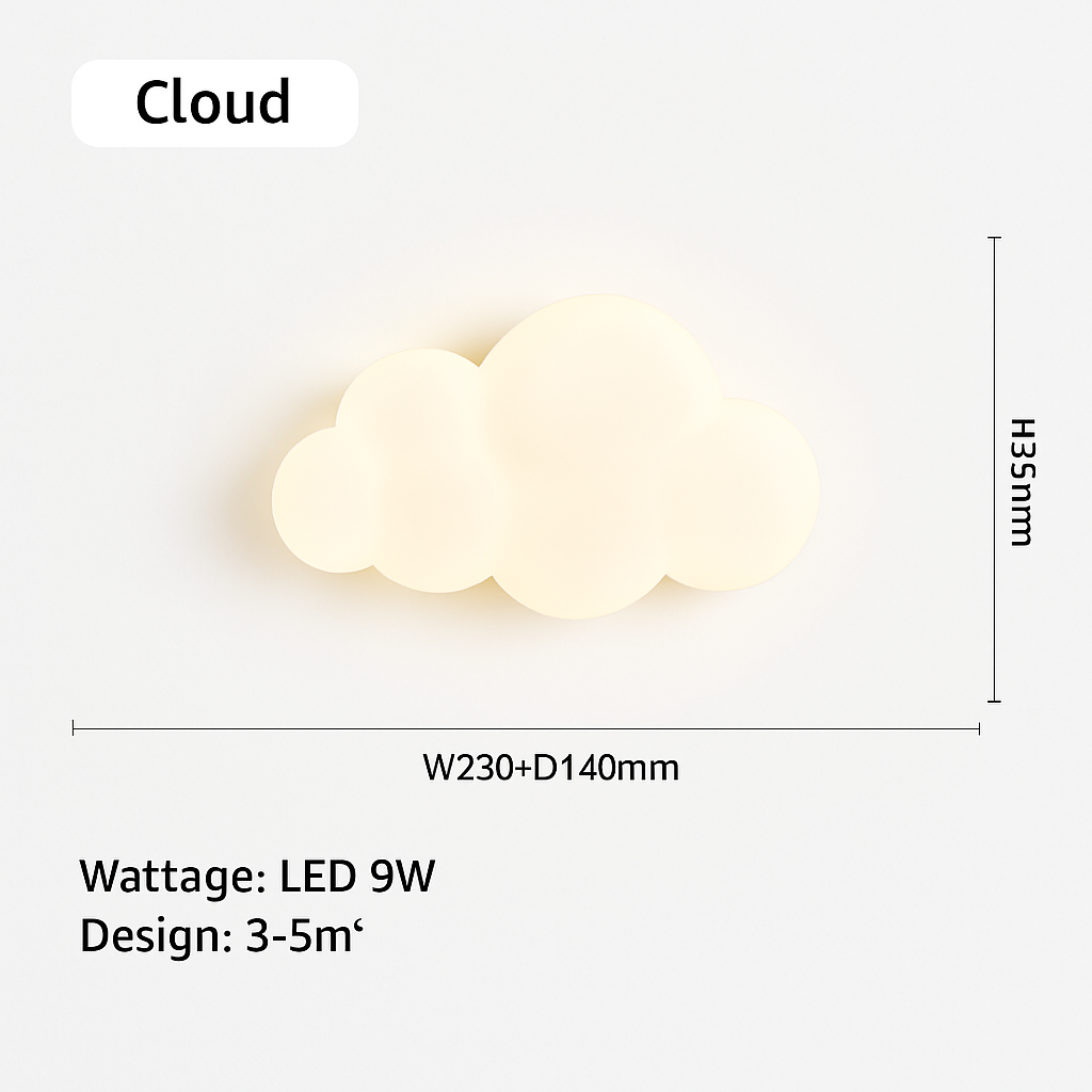 Applique murale en forme de nuage blanc pour chambre d'enfant - vue 6 sur 8