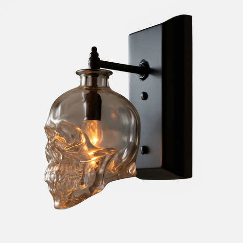 Applique murale en forme de tête de mort en verre Skull - vue 2 sur 4