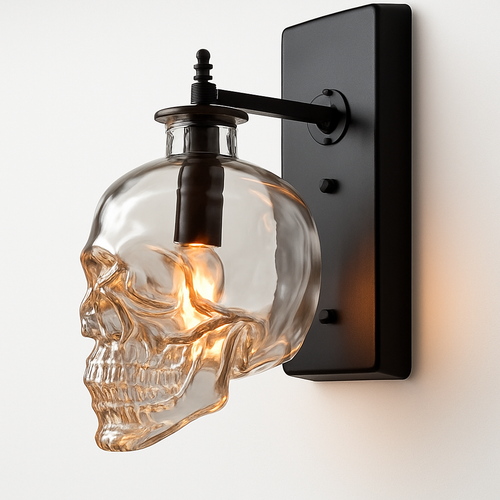 Applique murale en forme de tête de mort en verre Skull - vue 3 sur 4