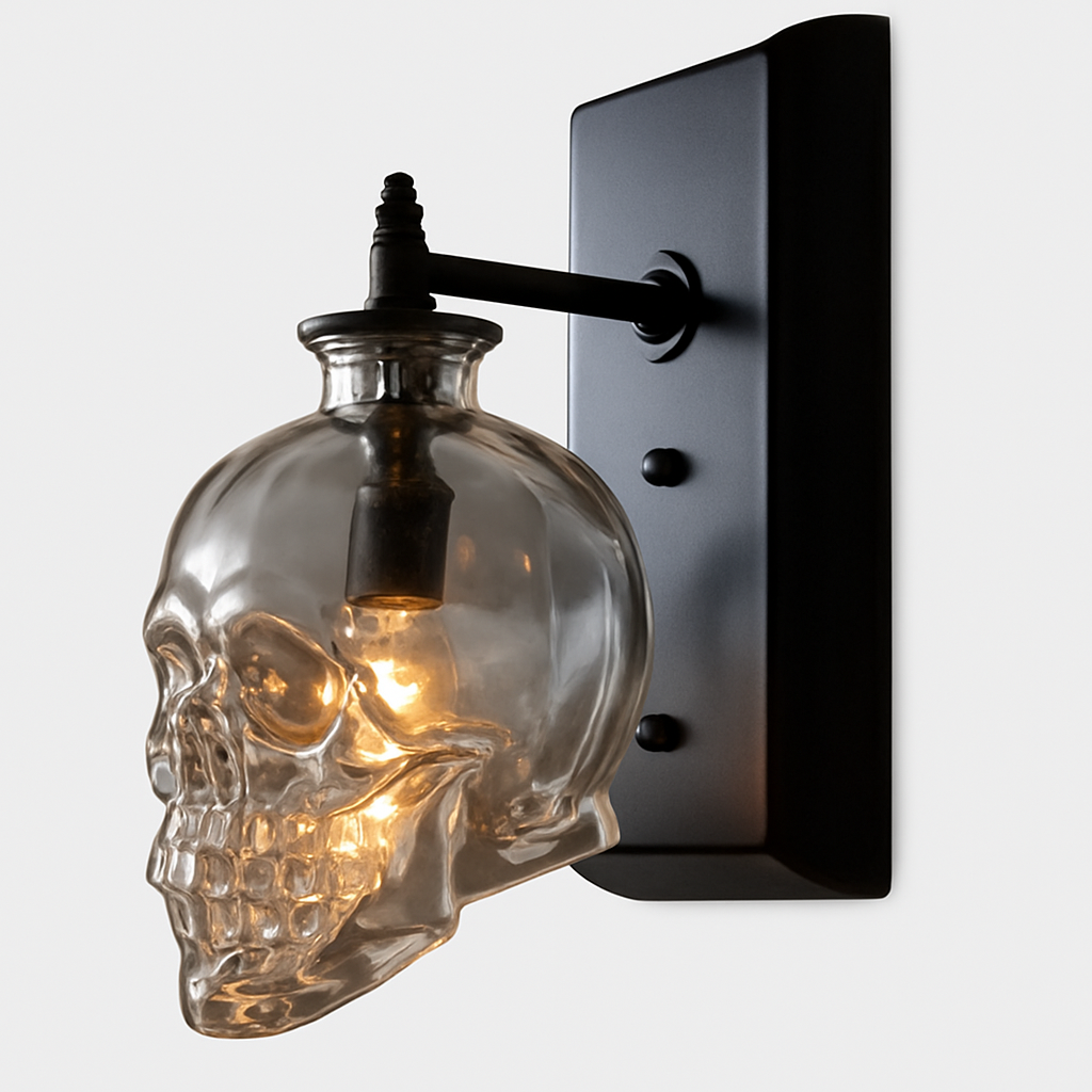 Applique murale en forme de tête de mort en verre Skull - vue 3 sur 4