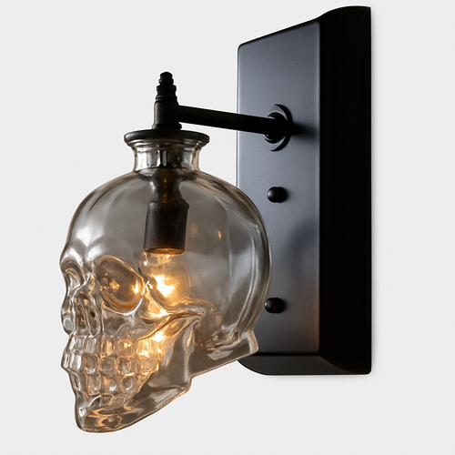 Applique murale en forme de tête de mort en verre Skull - vue 4 sur 4