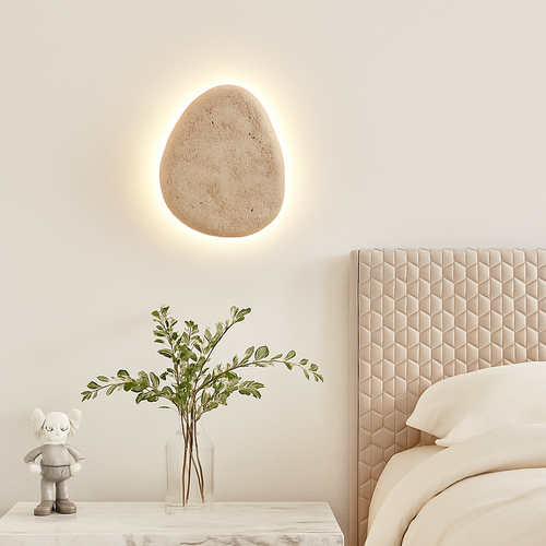 applique murale extérieure étanche en travertin naturel à led - vue 3 sur 7