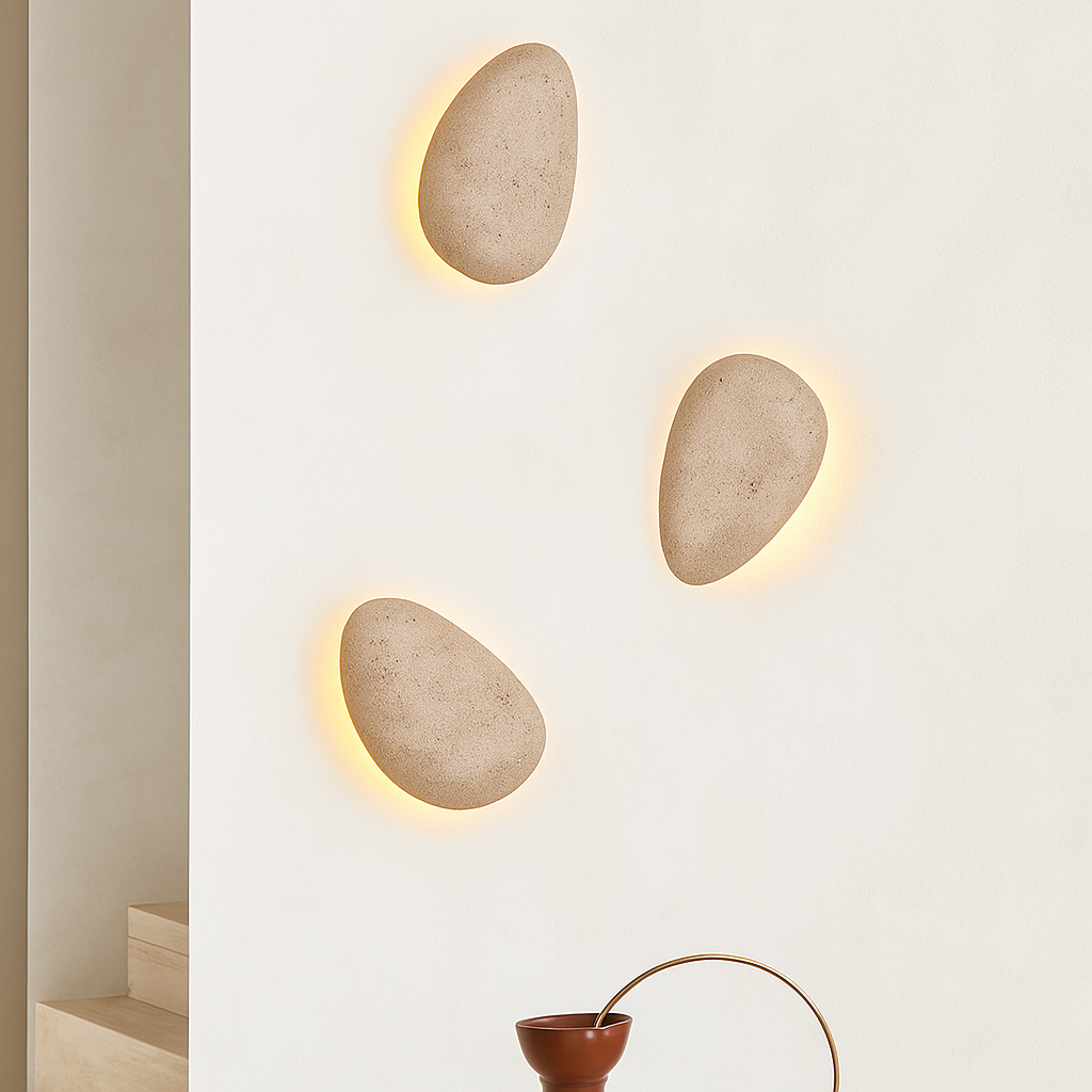 applique murale extérieure étanche en travertin naturel à led - vue 3 sur 7