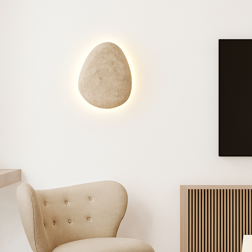 applique murale extérieure étanche en travertin naturel à led - vue 4 sur 7