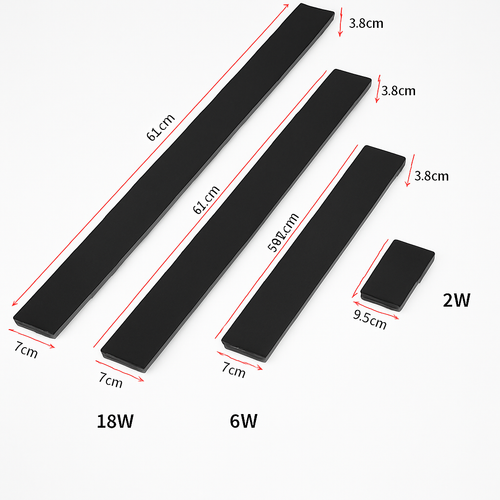 Applique murale extérieures imperméables bande aluminium appliques murales 18W LED noir applique chambre extérieur luminaires extérieurs - vue 7 sur 6