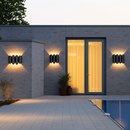 Applique murale extérieures imperméables modernes simples en aluminium lumière extérieure applique intérieure noir or fond applique murale luminaire