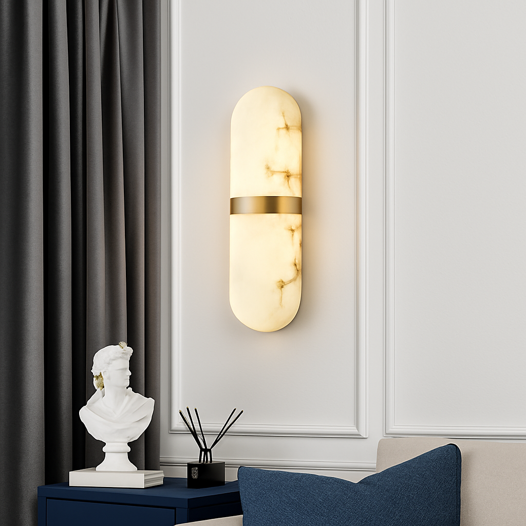 applique murale Led 18W Imitation marbre Semi-cylindre - vue 3 sur 8