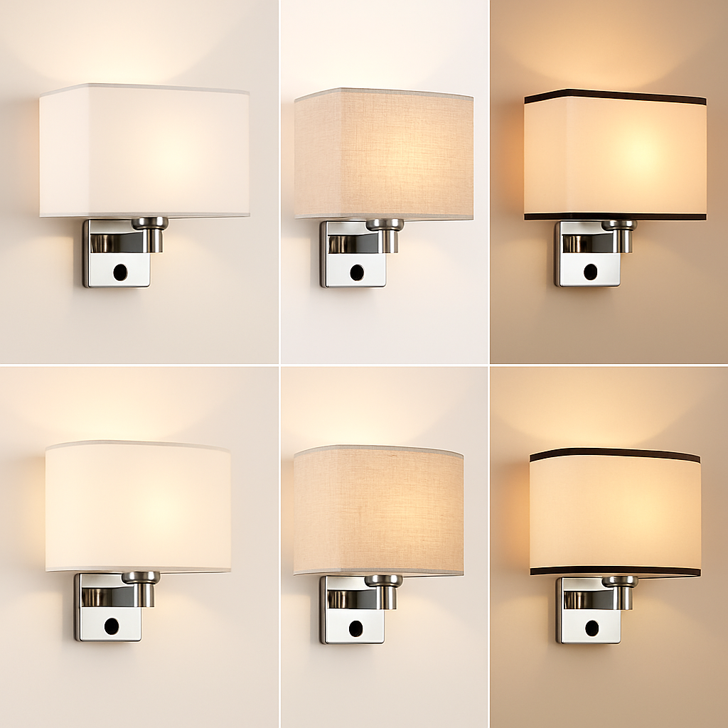 Applique murale Led avec abat-jour en tissu - vue 3 sur 12