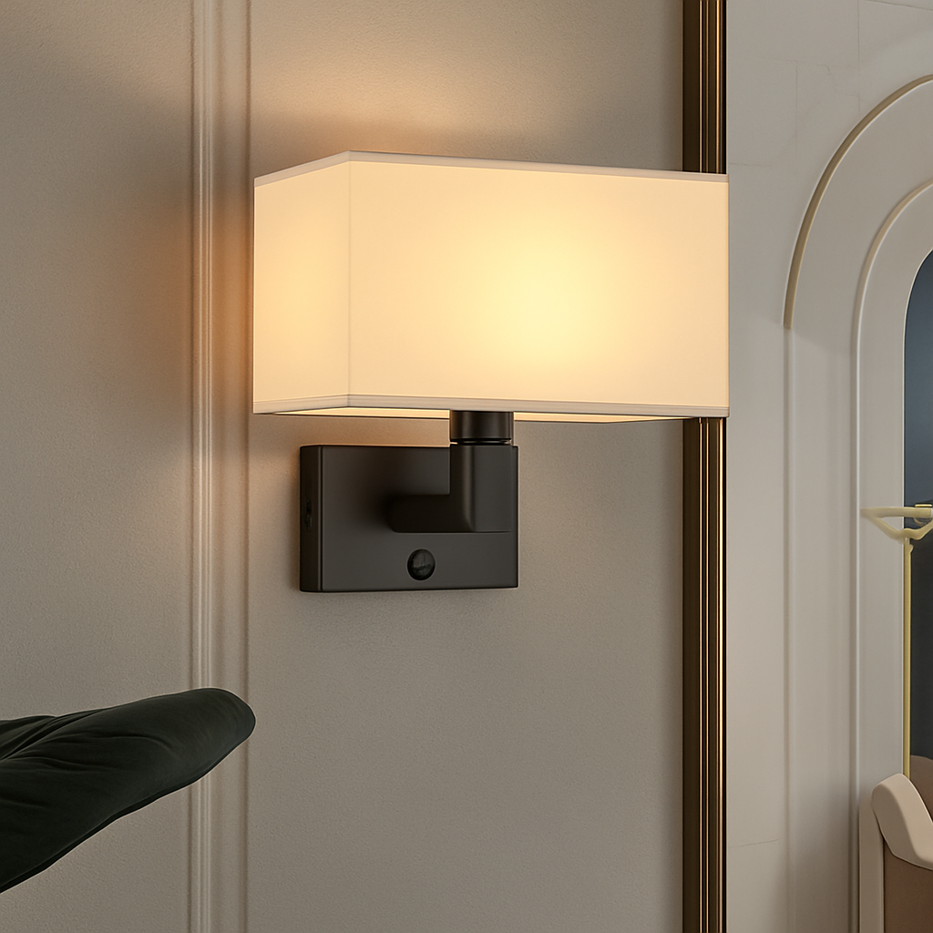 Applique murale Led avec abat-jour en tissu - vue 6 sur 12
