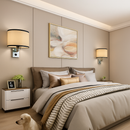 Applique murale Led avec abat-jour en tissu