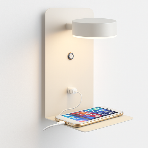 applique murale led avec chargeur usb et interrupteur décoratif