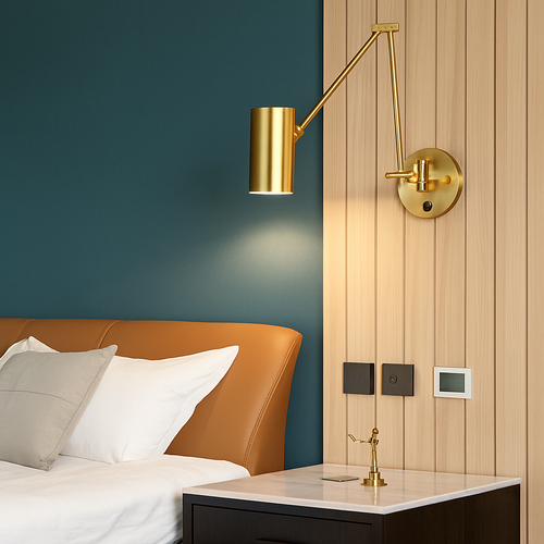 Applique murale LED à bras Long pivotant réglable avec capteur tactile moderne - vue 5 sur 21