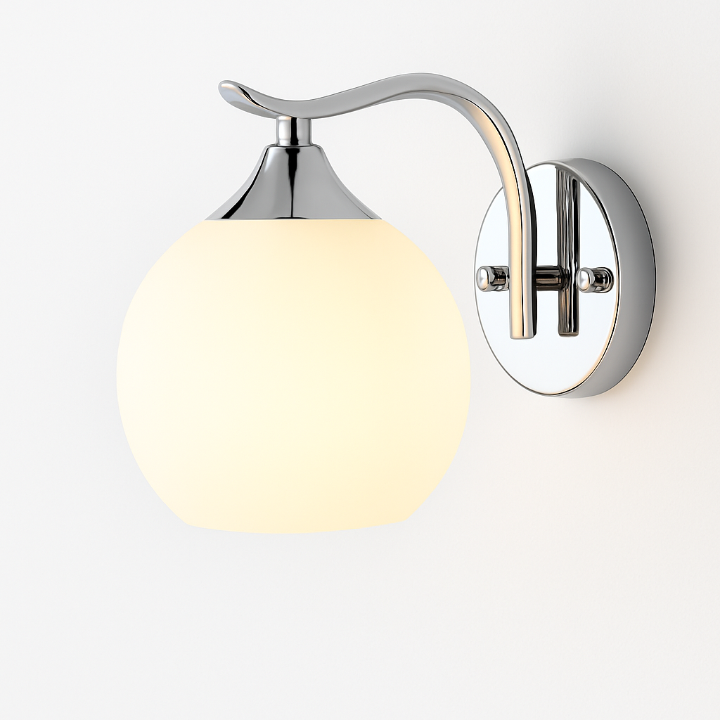 Applique murale LED chromé avec boule en verre Creative - vue 4 sur 5